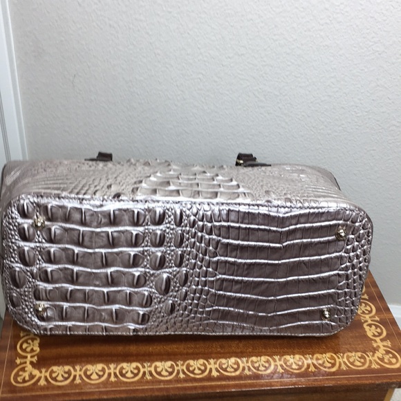 NWT Brahmin Asher Clermont handbag and checkbook Wallet Mauve Pewter Metallic - Picture 5 of 10